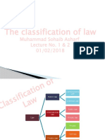 The Classification of Law: Muhammad Sohaib Asharf Lecture No. 1 & 2 01/02/2018