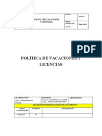 Política de Vacaciones y Licencias