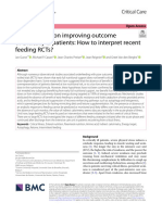 Toward Nutrition Improving Outcome of Critically Ill Patients How