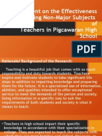 Assessment On The Effectiveness of Teaching Non-Major Subjects