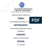 Derecho Penal Especial Ii La Extorsion de Firma o Titulo