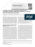 Is Management Essential To Improving The Performance and Sustainability of Health Care Systems and Organizations A Systematic Review and A Roadmap For Future Studies