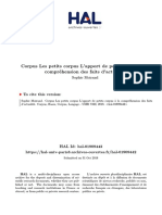 Sophie Moirand. Les Petits Corpus L'Apport de Petits Corpus À La Compréhension Des Faits