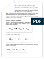 Concepto y Clasificación de Ácidos y Bases