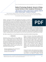 Effects of Third Year Medical Technology Students ' Amount of Sleep, Screen Time, and Physical Activity To Their Academic Performance