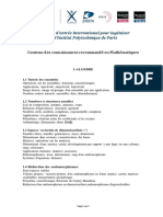 Mathématiques - Connaissances Recommandées (Polytechnique)