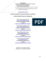 Gestión Del Cuidado de Enfermería Basada en La Evidencia Evidence-Based Nursing Care Management