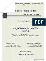 Appréciation Du Contrôle CYCLE ACHAT FOURNISSEUR MARJANE