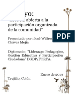 Ensayo Escuela Abierta A La Participación Organizada de La Comunidad