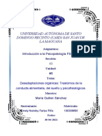 UNIDAD #6 Tarea 6.1 Desadaptaciones Organicas. Trastornos de La Conducta Alimentaria Del Sueño y Psicofisiologicos