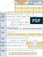 Evaluation Diagnostique Maths 3ac Corrige