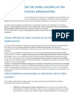 Cómo Afectan Las Redes Sociales en Las Emociones Adolescentes