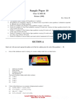 Science Class 10 Sample Paper