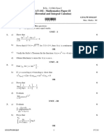 1215 - Year - B.Sc. - I (Old) Sem-I Subject - MAT-102 - Mathematics Paper-II (Differential and Integral Calculus)