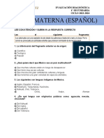 Evaluación Diagnostica 1 Grado