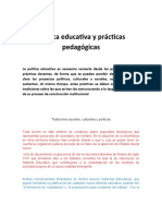 Política Educativa y Prácticas Pedagógicas