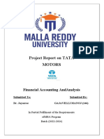 Project Report On TATA MOTORS 1