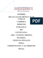 Criminologia y Derecho Penal Tarea 3