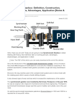 Synchromesh Gearbox Definition Construction Working Principle Advantages Application Notes PDF