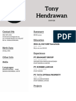 CV Tony Hendrawan