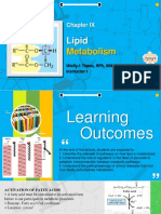 Chapter Ix - Mechanism of Lipids Metabolism