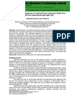 Evaluation of The Diagnosis of Typhoid Fever Using