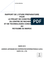 Rapport de L'Etude Preparatoire Pour Le Projet de Construction Du Centre de Recherche Et de Technologies Conchylicoles AU Royaume Du Maroc