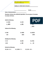 Numeracy Test Key Stage