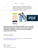 Microprocessors and Microcontrollers Anna University Important Questions 2 Marks and 16 Marks Questions - Repeated Questions in Anna University Question Papers From All 5 Units ...