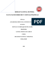 Analisis y Comentario Del Peru en El Contexto Mundial - Ruth