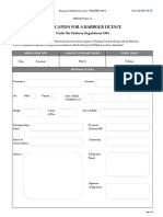 MARAD Form11 Application For A Harbour Licence