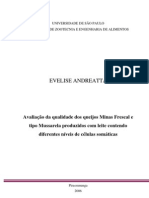 Artigo Científico (Avaliação Da Qualidade Dos Queijos Minas Frescal e Tipo Mussarela Produzidos Com Leite Contendo Diferentes Níveis de Células Somáticas)