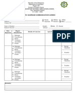 Module 12 PARENTS & GUARDIAN COMMUNICATION CARDEX