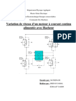 Variation de Vitesse D'un Moteur À Courant Continu Alimentée Avec Hacheur