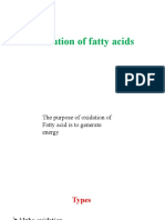 Oxidation of Fatty Acids