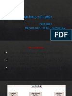 Chemistry of Lipids: Preethi S Department of Biochemistry