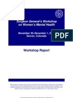 Surgeon General's Workshop On Women's Mental Health