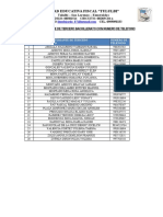 Nomina de Estudiante de Tercero Bachillerato Con Numero de Telefono