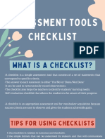 CHECKLIST - Types of Assessment