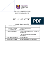 Bio 122 Lab Report