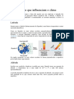 Resumo para o Teste de Geografia - Fatores Que Influenciam o Clima