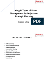 Planning & Types of Plans Management by Objectives Strategic Planning