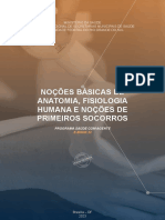 Noções Básicas de Anatomia, Fisiologia Humana E Noções de Primeiros Socorros