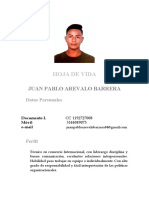 Hoja de Vida: Juan Pablo Arevalo Barrera