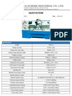 Quotation For Lathe Machine SP2113