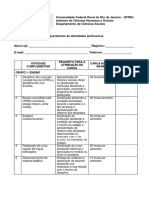 Formulario de Atividades Autônomas de Ciencias Sociais