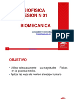 Biofisica Sesion N 01 Biomecanica: Luis Alberto Curo Maquen