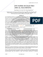 A Review Paper On Electro Chemical Machining