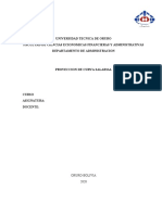 Universidad Tecnica de Oruro Facultad de Ciencias Ecionomicas Financieras Y Administrativas Departamento de Administracion