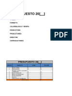 8) Template Presupuesto y Esquema Financiero